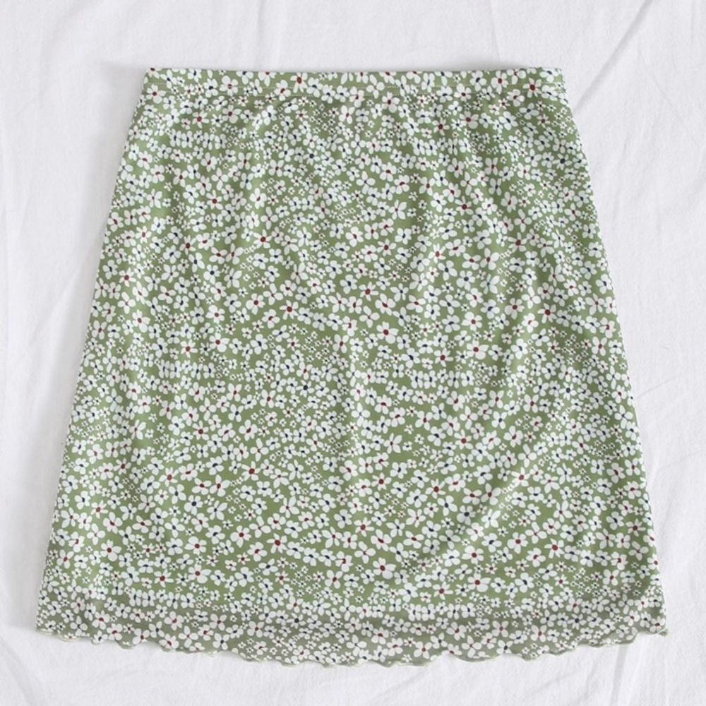 Floral Green Skirt